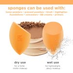 Real Techniques Miracle Complexion Sponge Duo, Makeup Blending Sponge, For Foundation, Offers Light To Medium Coverage, Natural, Dewy Makeup, Orange Sponge, Latex-Free Foam, 2 Count - Image 7
